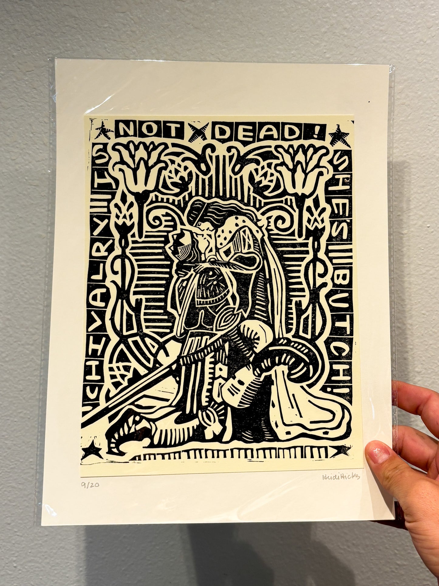 Chivalry Is Not Dead Linocut Print