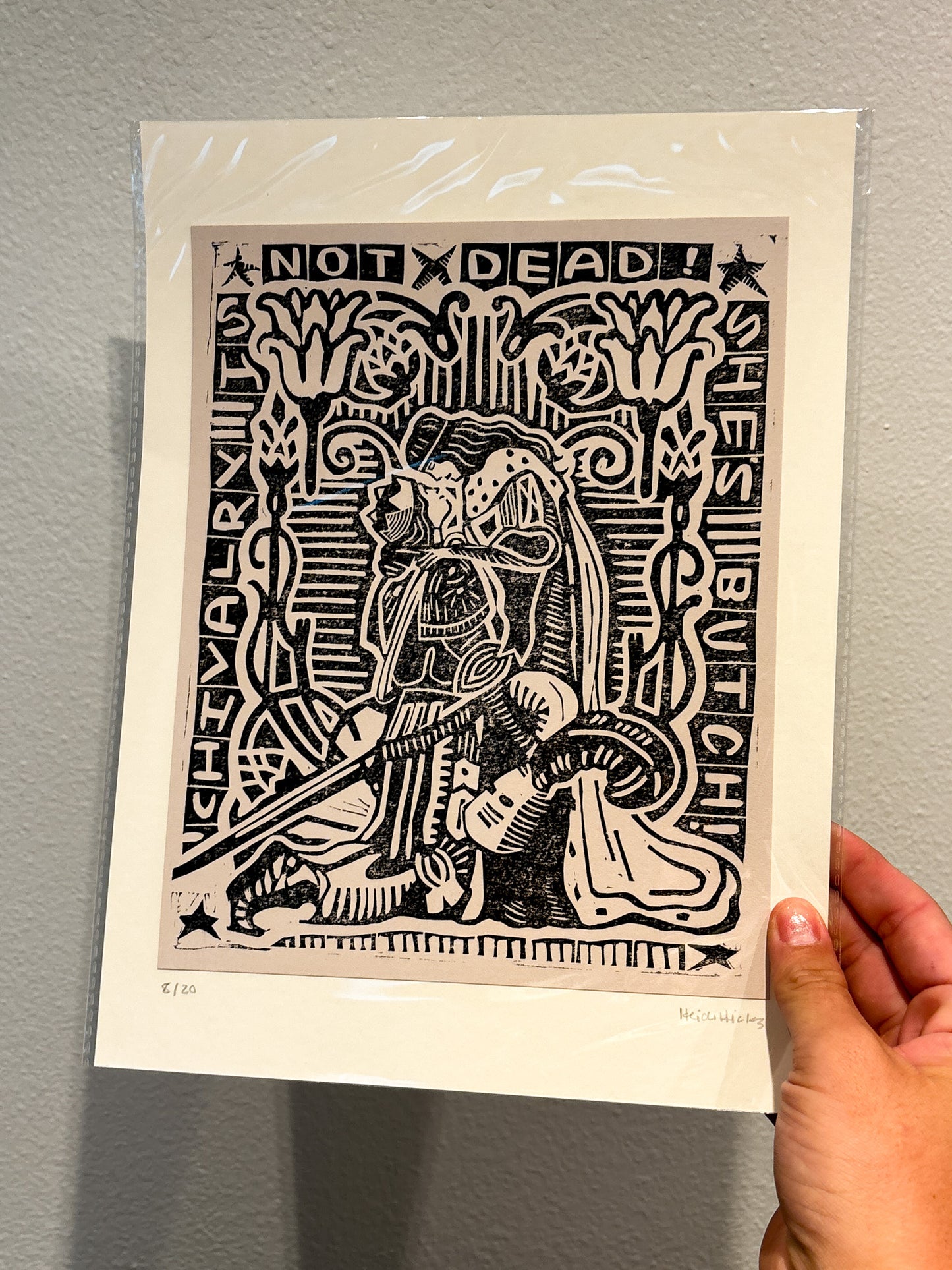 Chivalry Is Not Dead Linocut Print