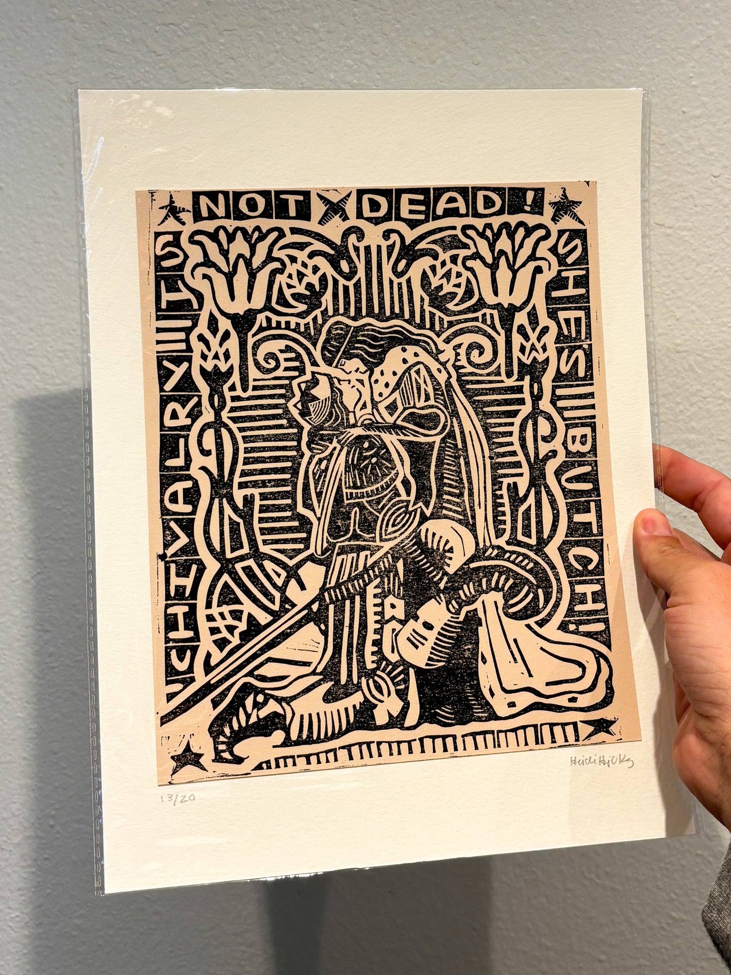 Chivalry Is Not Dead Linocut Print