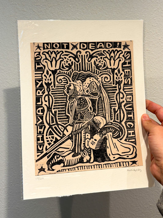 Chivalry Is Not Dead Linocut Print