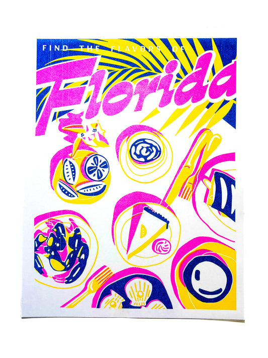 Find the Flavors of Florida Risograph Print