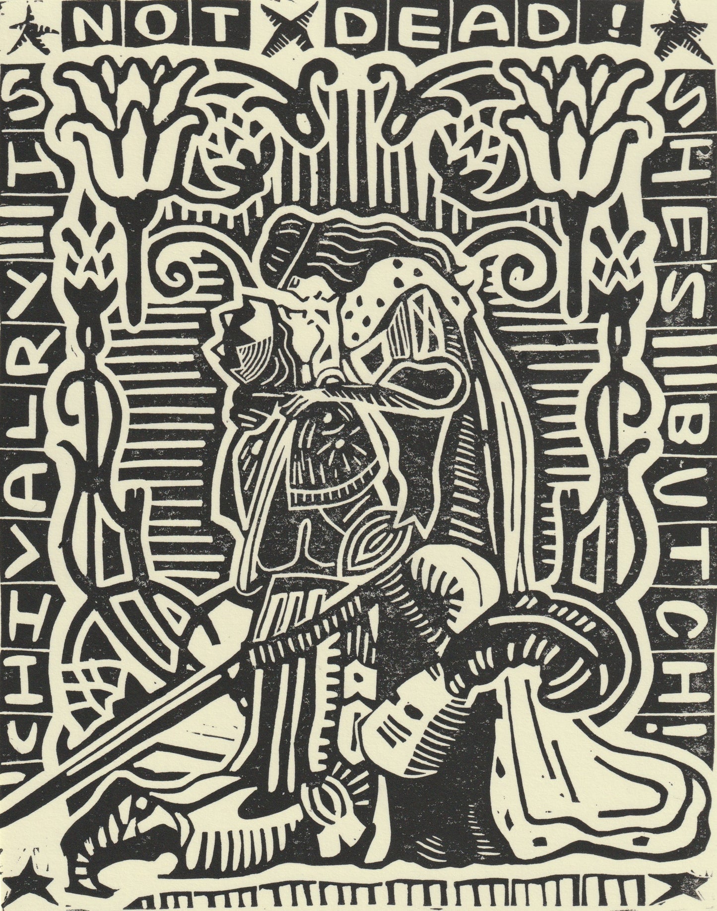Chivalry Is Not Dead Linocut Print