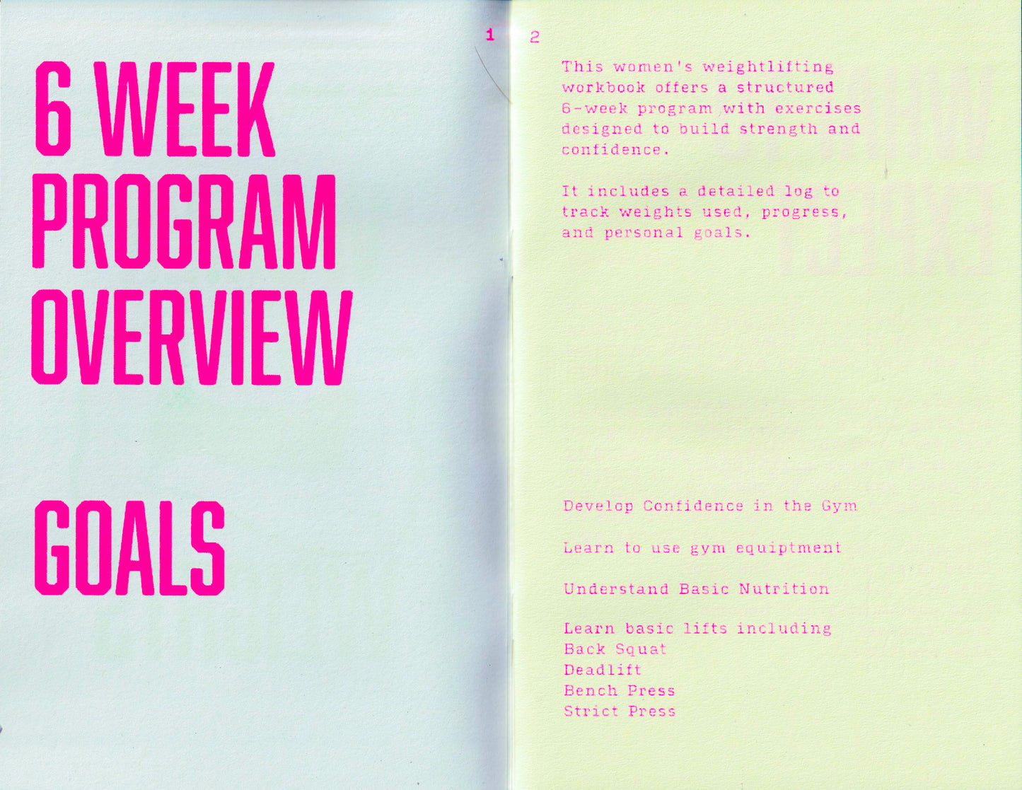 Women on Weights Strength Training Risograph Zine