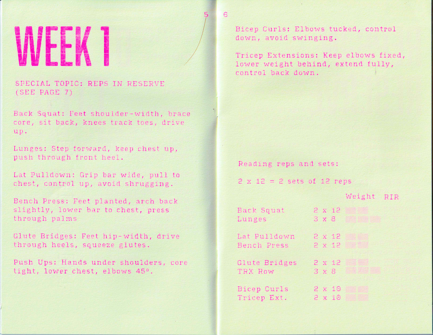 Women on Weights Strength Training Risograph Zine