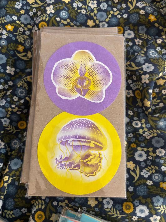 Orchid + Jellyfish Sticker 2-Pack
