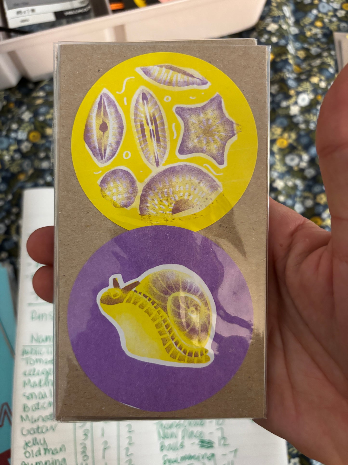 Diatoms + Snail Sticker 2-Pack