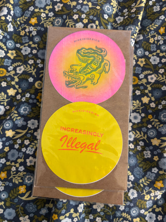 Bite Back Gator + Increasingly Illegal Sticker 2-Pack