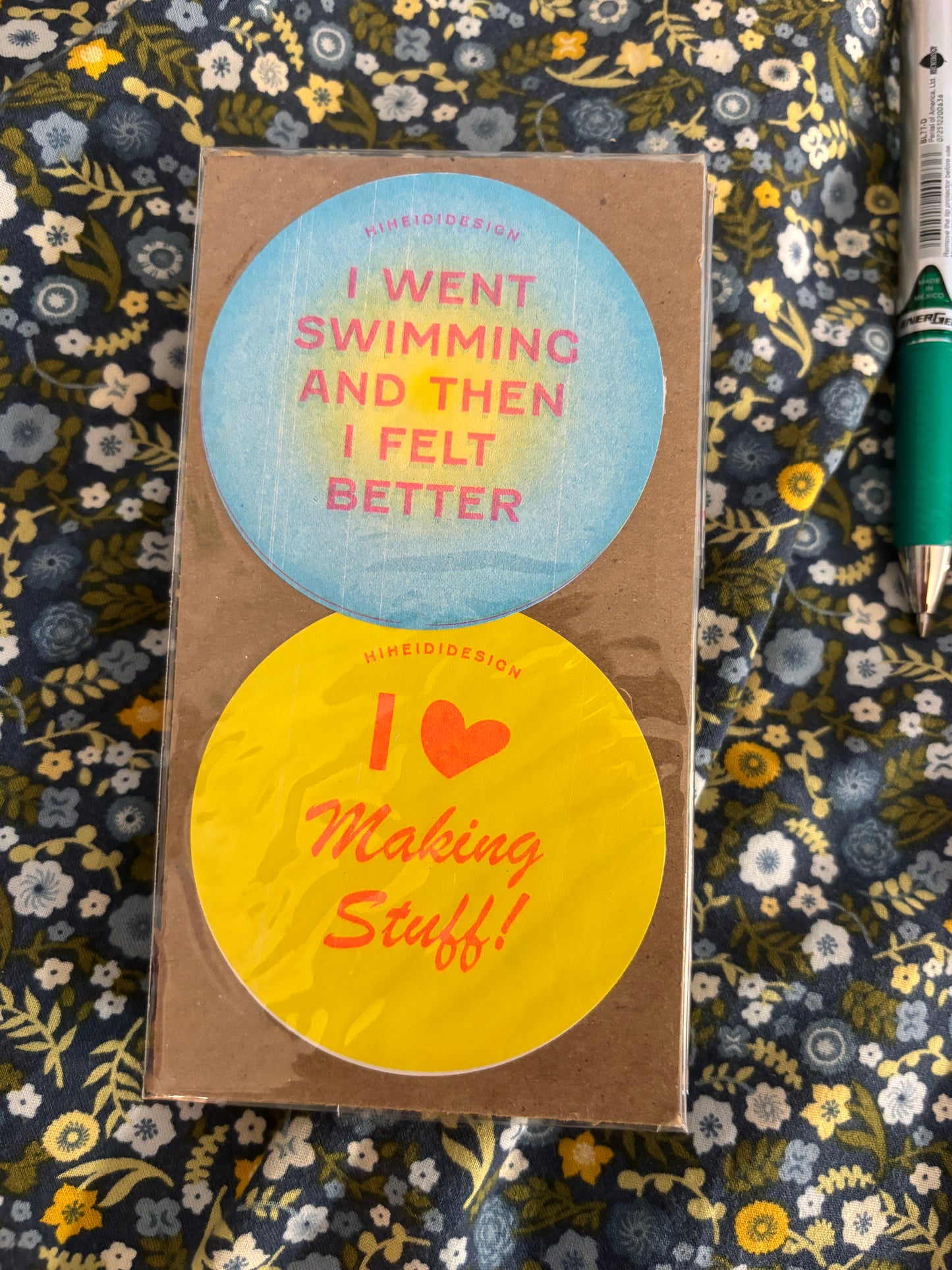 I Went Swimming and Then I Felt Better + I Heart Making Stuff Sticker 2-Pack