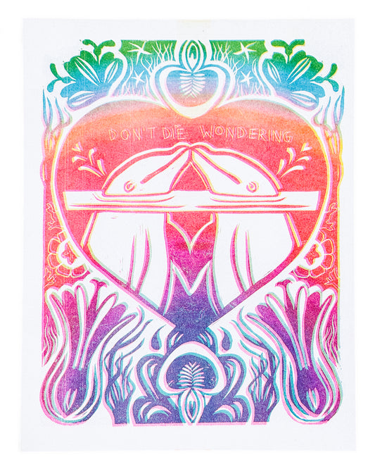 Dont Die Wondering Dolphin Riso Print