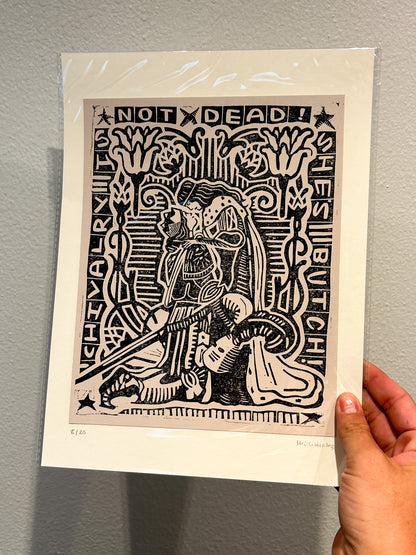 Chivalry Is Not Dead Linocut Print